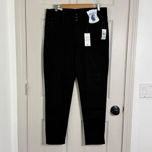 Curve Appeal Jeans Womens 16/33 Black NWT Curve Creator High Rise Skinny Stretch